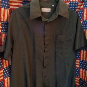 Milano Bay men's Casual Button Down Shirt Size L